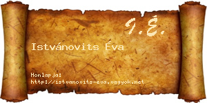 Istvánovits Éva névjegykártya